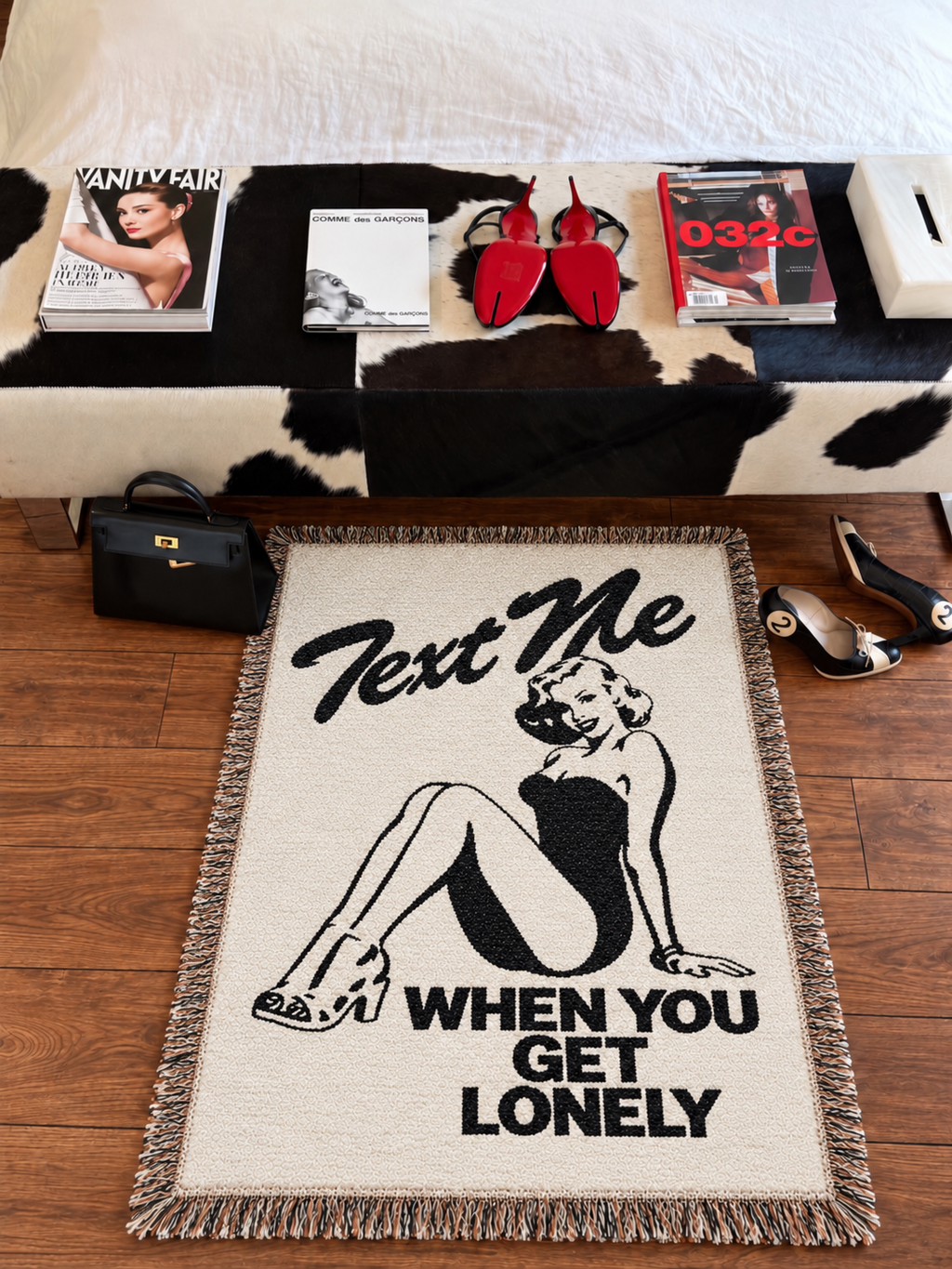 ‘Text Me’ Hand Woven Tapestry Rug