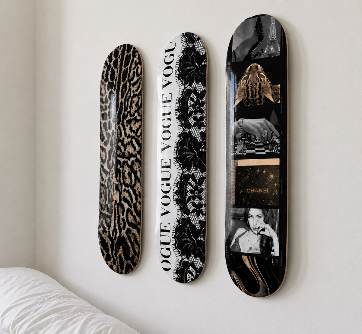 Vogue Cheetah Print Skateboard Wall Decor Set