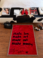 ‘Make Love, Make Art’ Hand Woven Tapestry Rug