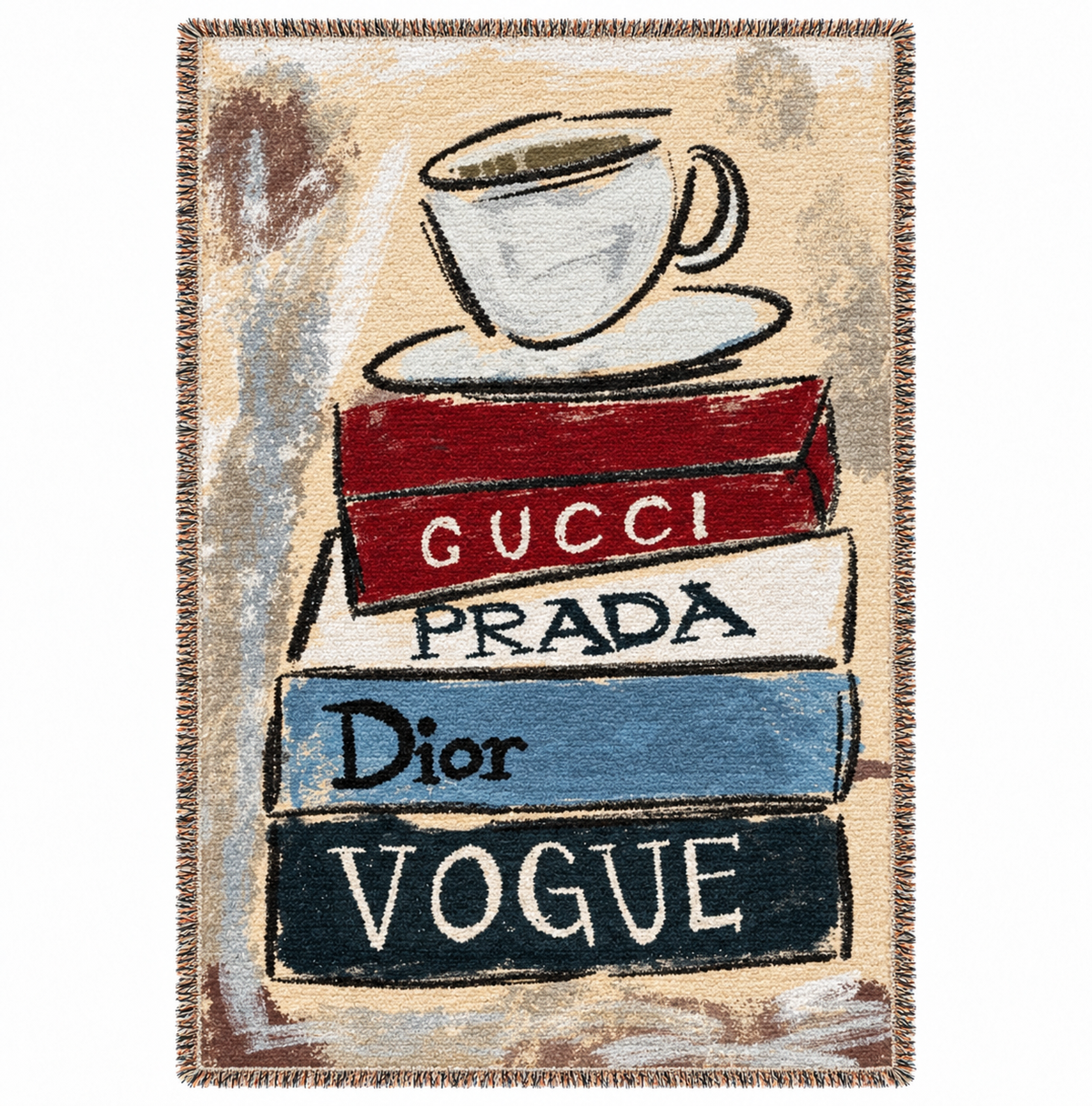 Book Stack Hand Woven Tapestry Rug