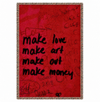 ‘Make Love, Make Art’ Hand Woven Tapestry Rug